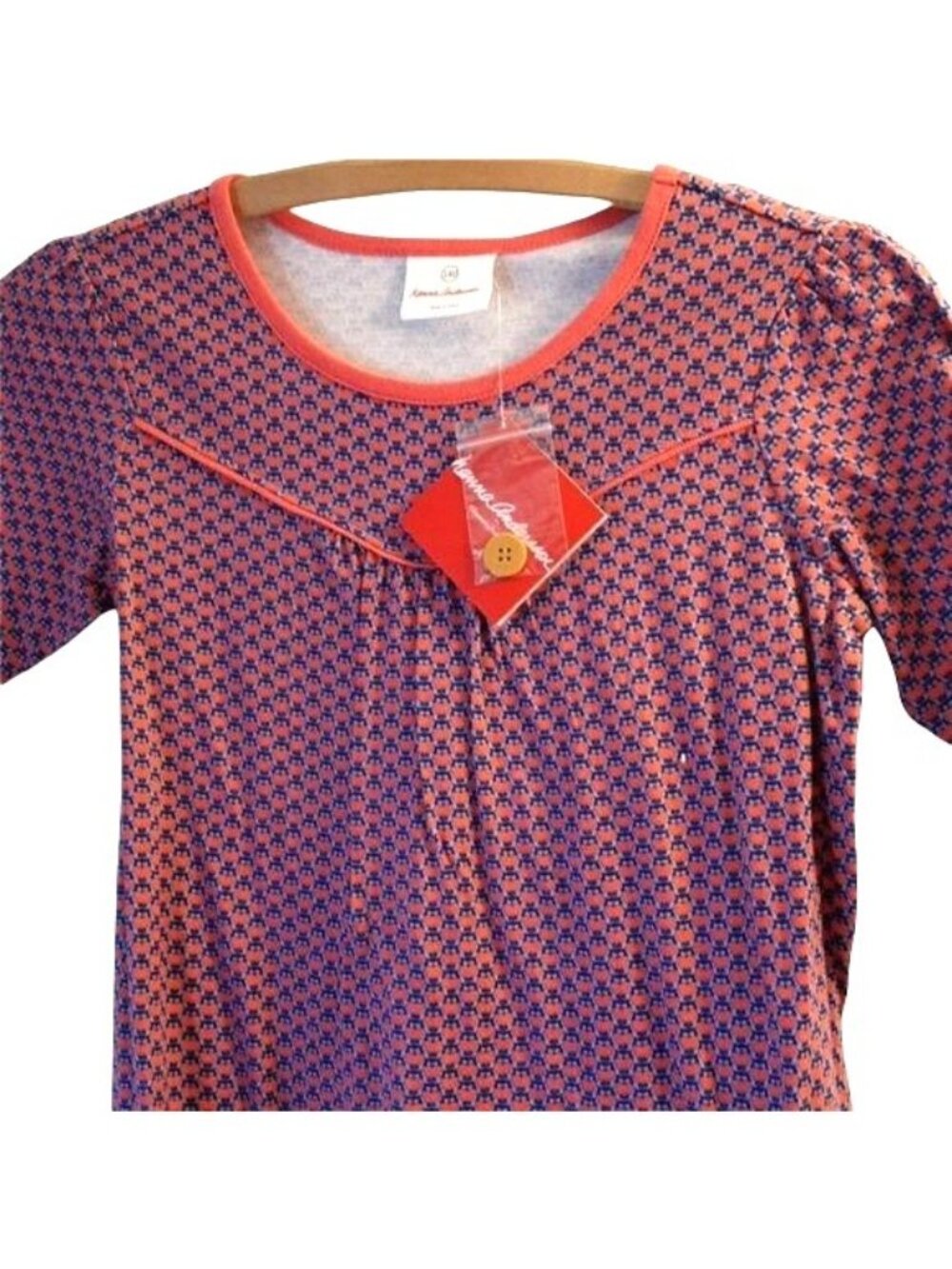 Hanna Andersson Dress Girls Drop Waist Purple and Coral Owl Size 140 NWT CJ103 - Picture 1 of 4